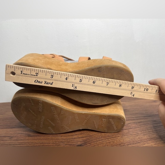 Kork Ease Magdelena Platform Leather Buckle Wedge Sandals Sz 8 Earthy Neutral - Picture 13 of 16